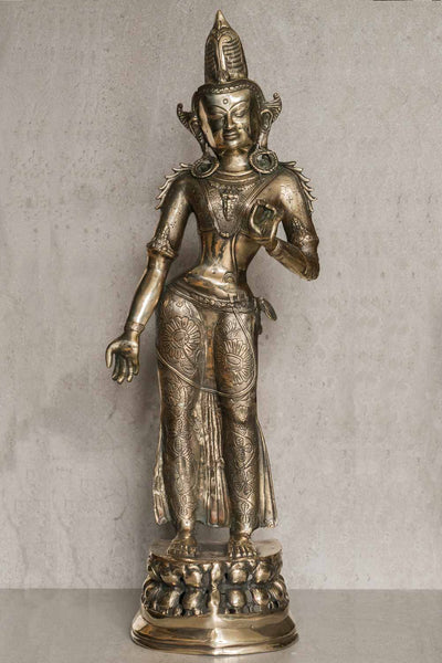 Large Standing Bodhisattva Bronze Statue 