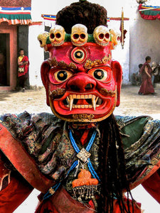 Masked dancer at Phyang monastery, Ladakh detail