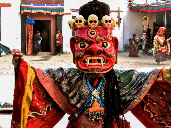 Masked dancer at Phyang monastery, Ladakh