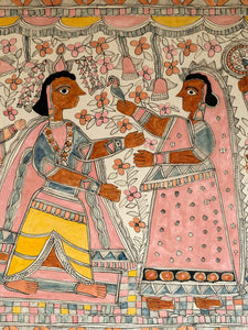 Mithila or Madhubani Painting of a Wedding 