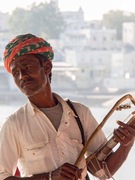 Photo of a Musician at Pushkar, Rajasthan