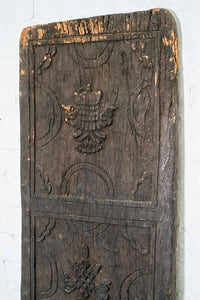 Old Tibetan Carved Panel with Auspicious Symbols