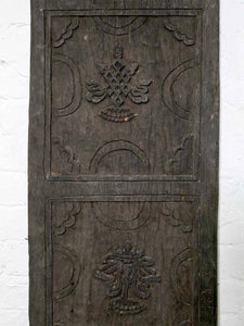 Old Tibetan Carved Panel with Auspicious Symbols