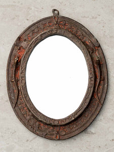 Oval Bronze Vintage Mirror from Nepal 