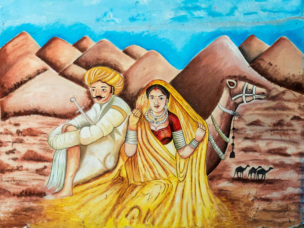 Desert Couple at Bani das ki Bawari Stepwell at Dausa, Rajasthan