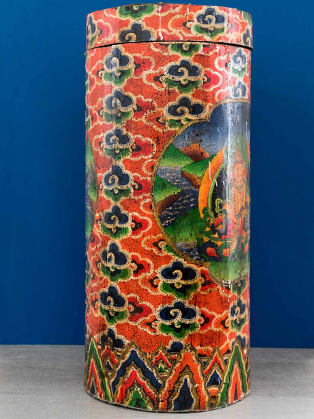 Painted Tibetan Thangka Container