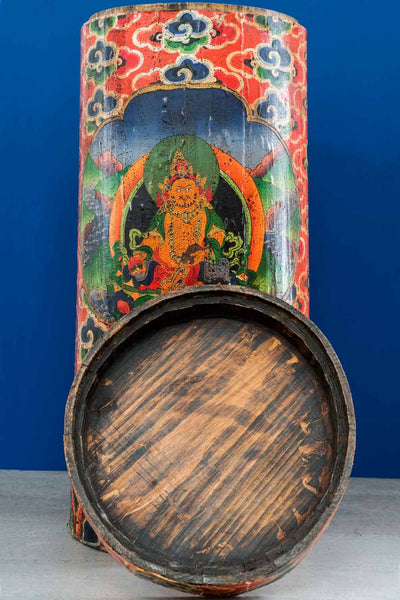 Painted Tibetan Thangka Container detail