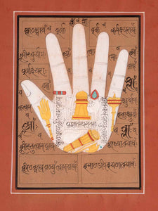 Painting of a Hand decorated with Energy Symbols