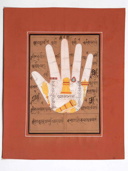 Painting of a Hand decorated with Energy Symbols