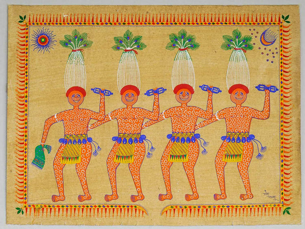 Pithora Painting of Dancers from Gujarat