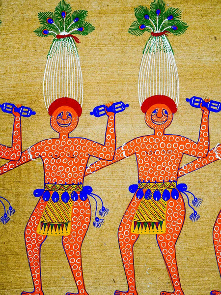 Pithora Painting of Dancers from Gujarat