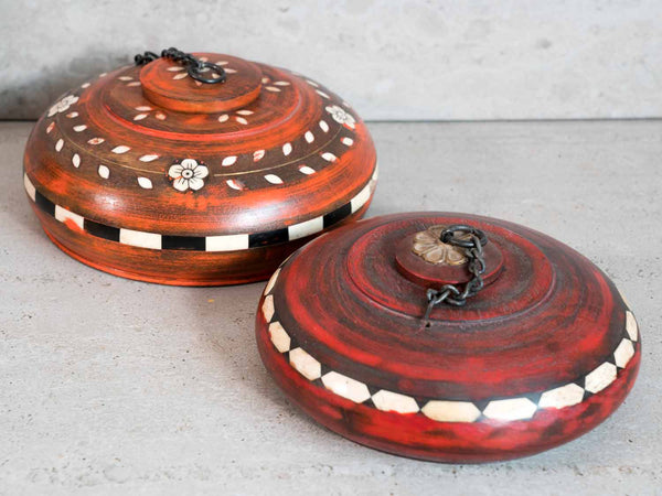 Red Lacquered Spice boxes