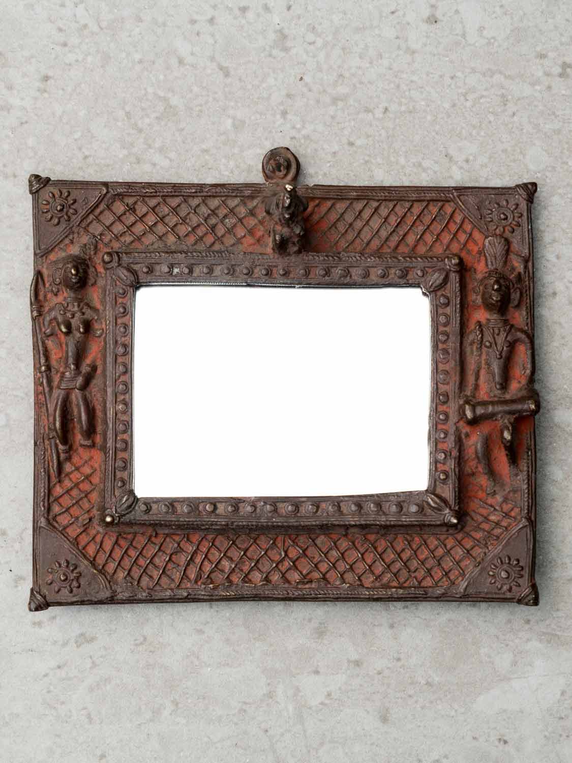 Small Bronze Vintage Mirror from Nepal