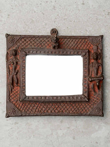 Small Bronze Vintage Mirror from Nepal