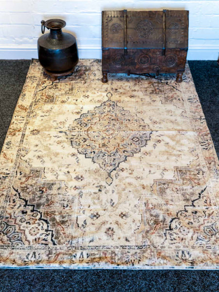 Soft Coloured Printed Indian Cotton Rug