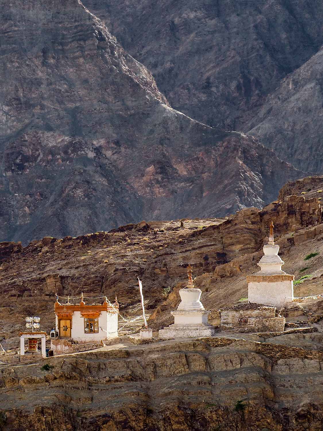 Stupas above Skurbuchan Village detail