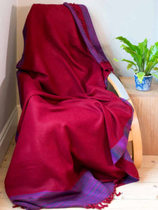 Thick Burgundy Red Reversible Blanket