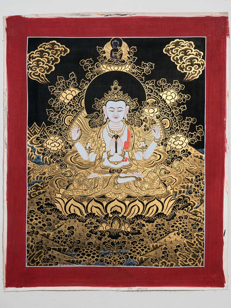 Tibetan Thangka Painting of Avalokiteshvara