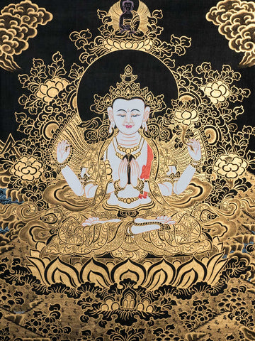 Tibetan Thangka Painting of Avalokiteshvara 