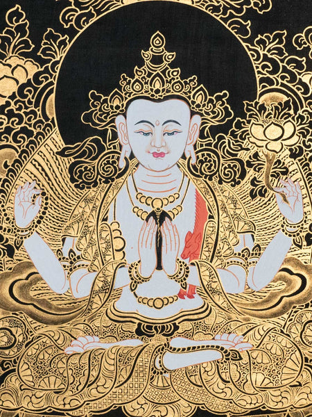 Tibetan Thangka Painting of Avalokiteshvara 