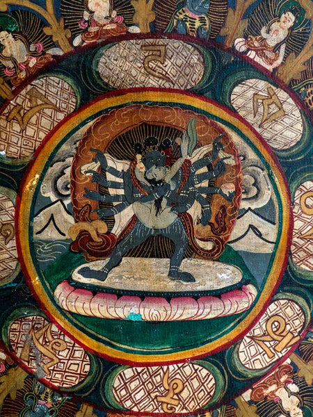 Tibetan Thangka depicting Heruka in Yab Yum Union