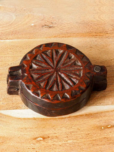 Vintage hand carved Indian wooden make up box