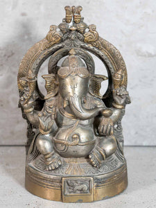 White Brass Ganesh statue