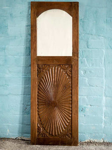 Carved Indian Wooden Mirror Door Panel