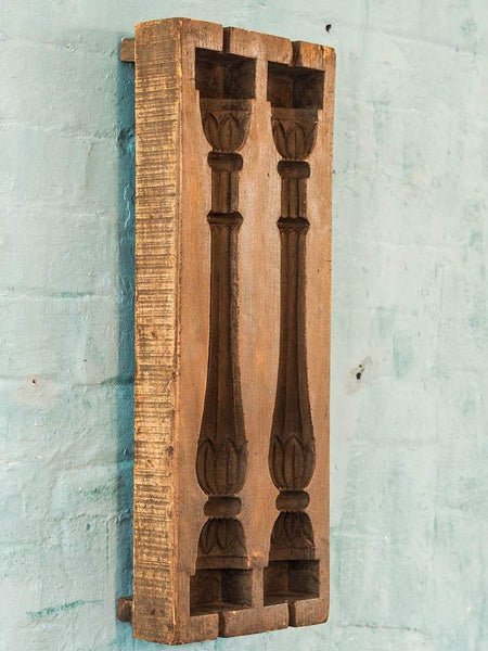 Carved Wooden Mold for a Pair of Columns