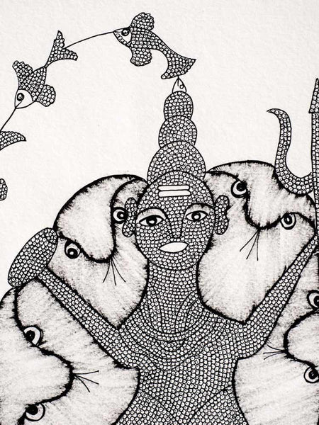 Gond Shiva, Indian Folk Art